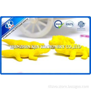 Custom 3D Cartoon Alligator School Kids Erasers / Cool Eras